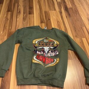 Coors Cowboy Graphic Sweatshirt - Green